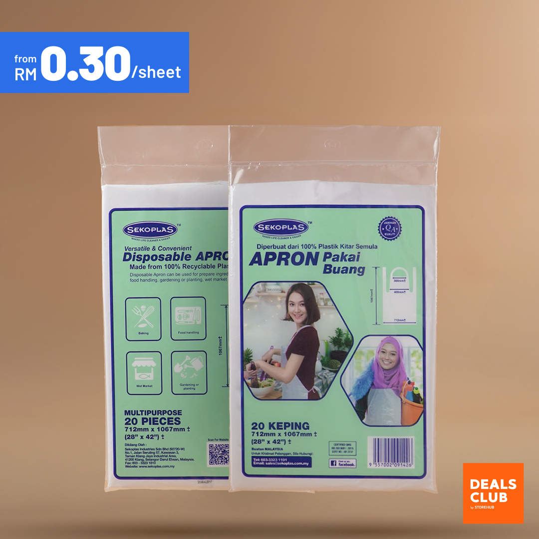 Sekoplas Disposable White HDPE Plastic Apron