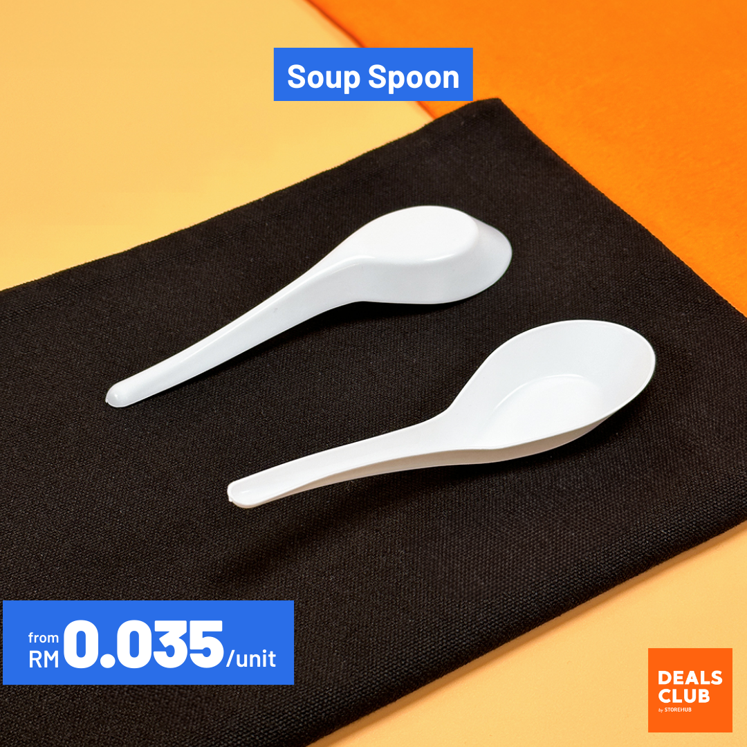 Disposable White Plastics Soup Spoon