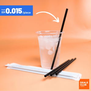 Straight Black Plastic Straw