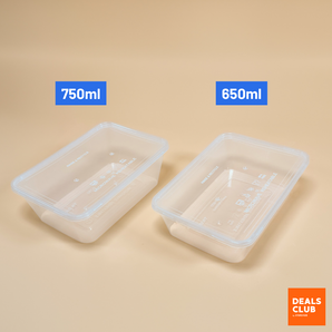PP Takeaway Container with Lid 650ml 750ml
