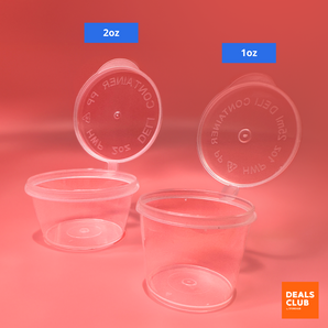 Durable Hinged-Lid Sauce Container 2oz 1oz