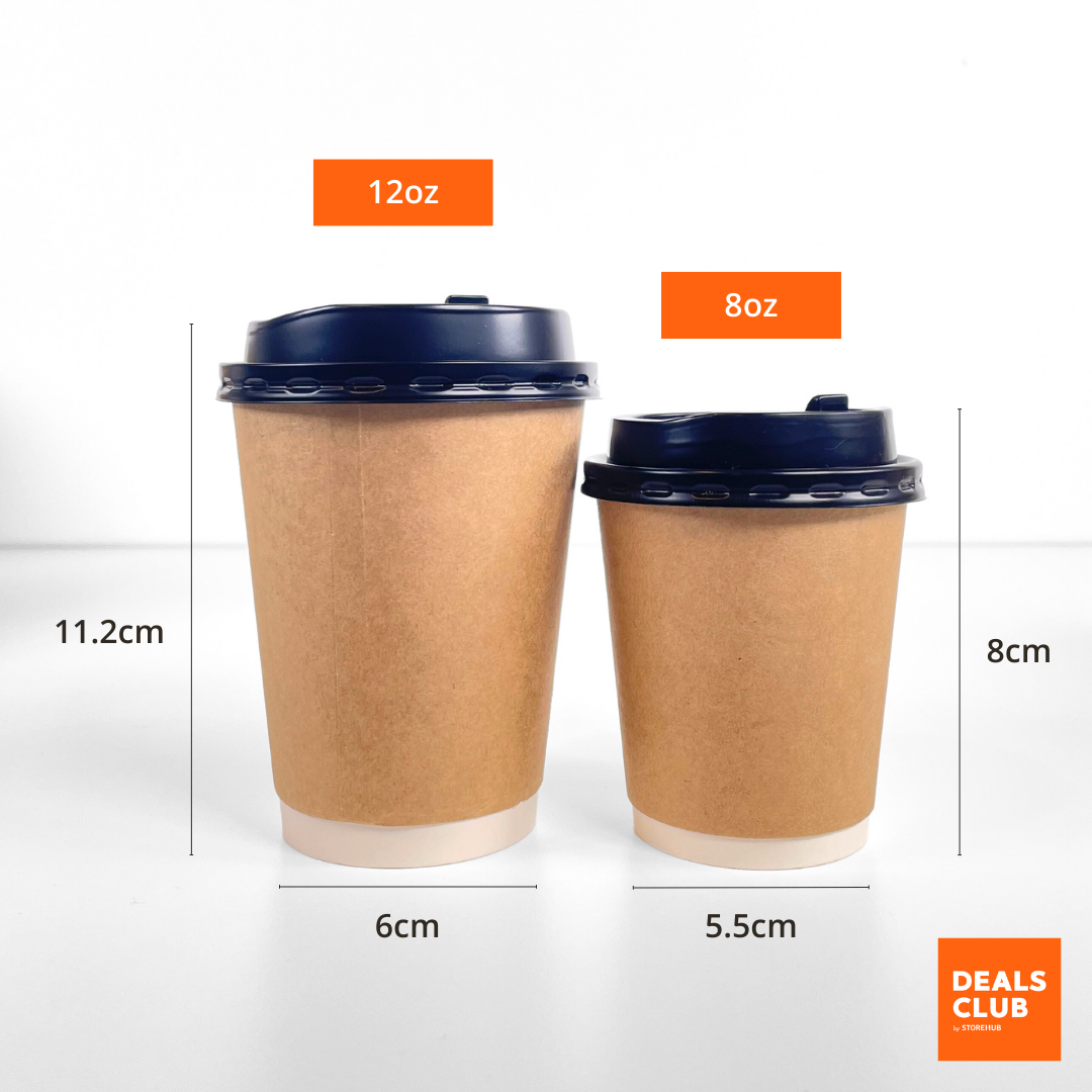 Deals Club Coffee Cup And Lid 8oz 12oz