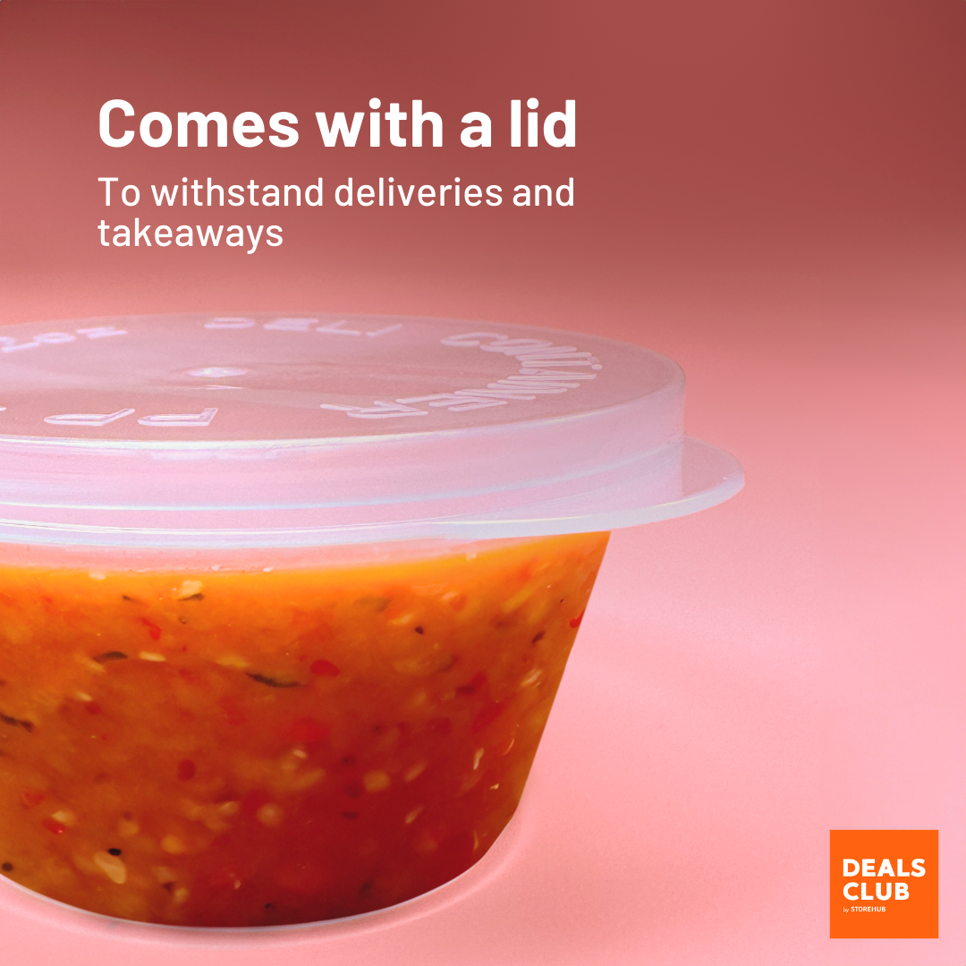 Durable Hinged-Lid Sauce Container