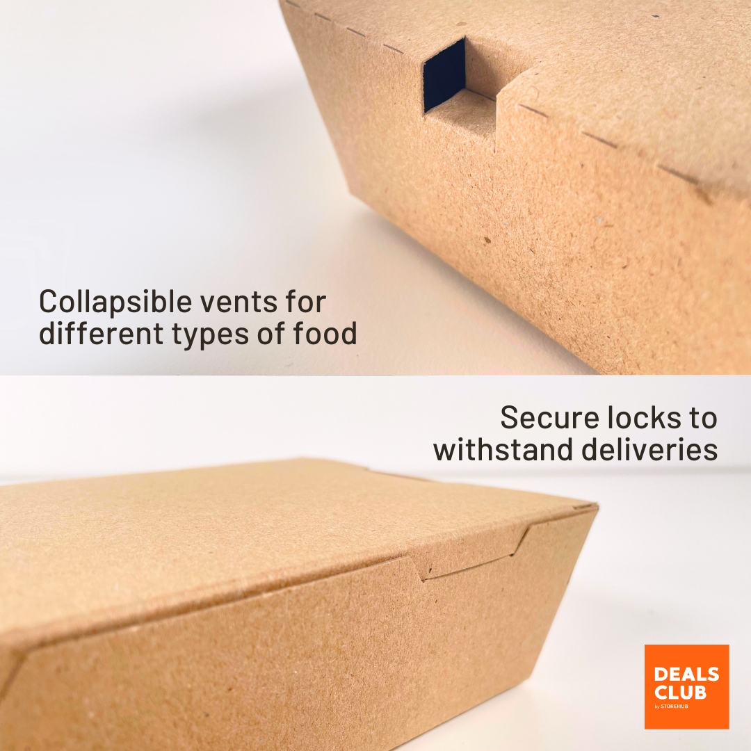 Deals Club Kraft Takeaway Box Features Vents And Locks