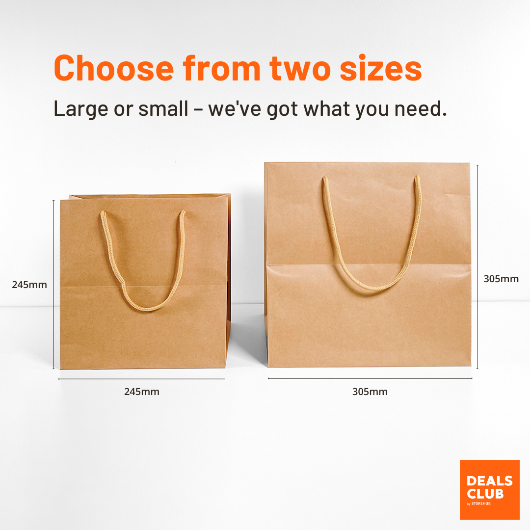 Square kraft bag for larger items or cakes