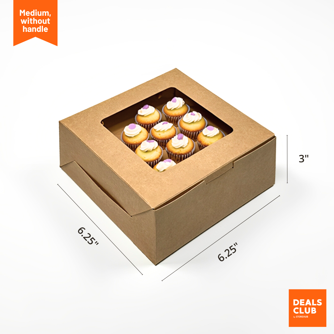 Medium Kraft Pastry Box without Handle and Window