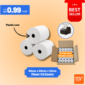 Thermal paper roll 80mm x 60mm
