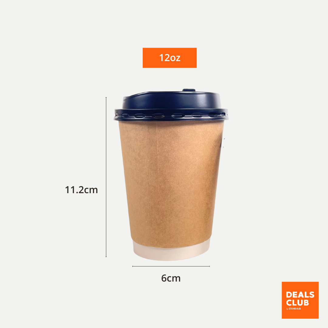 Brown Double Wall Coffee Cup 12oz