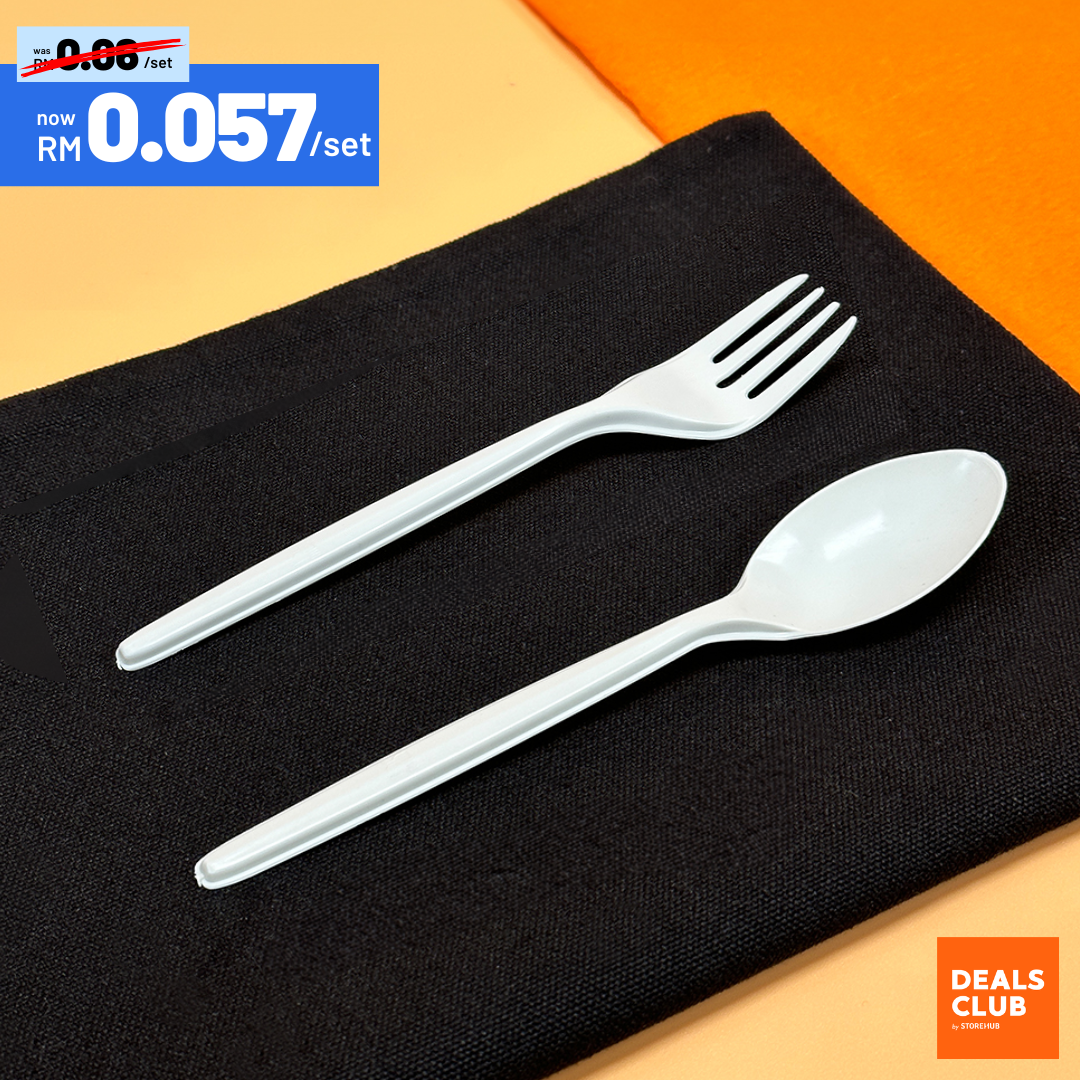 Bulk disposable plastic fork and spoon