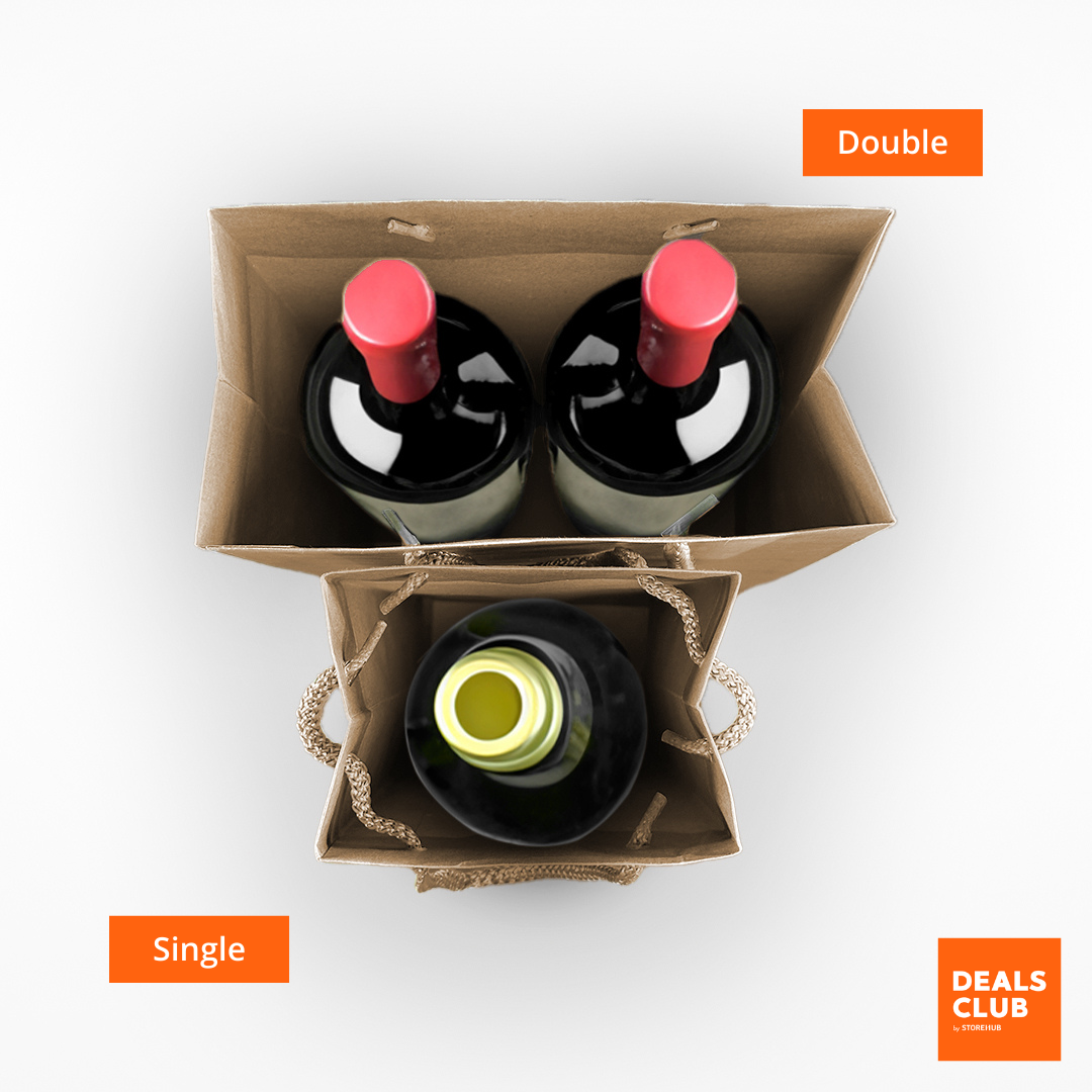 Kraft wine bag single and double bottles